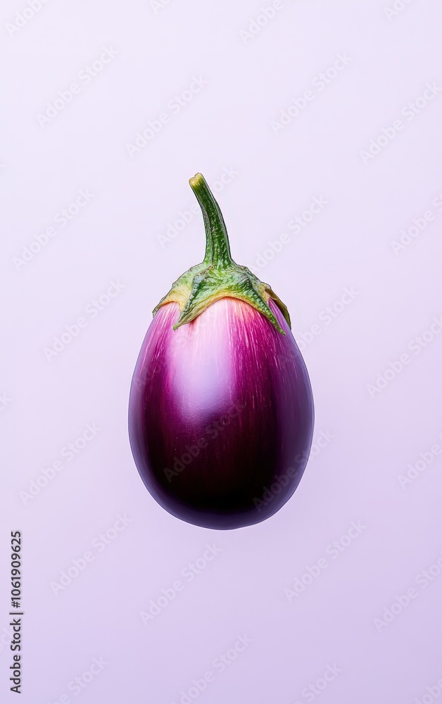 Vibrant purple eggplant against a light background Vibrant purple eggplant against a light background