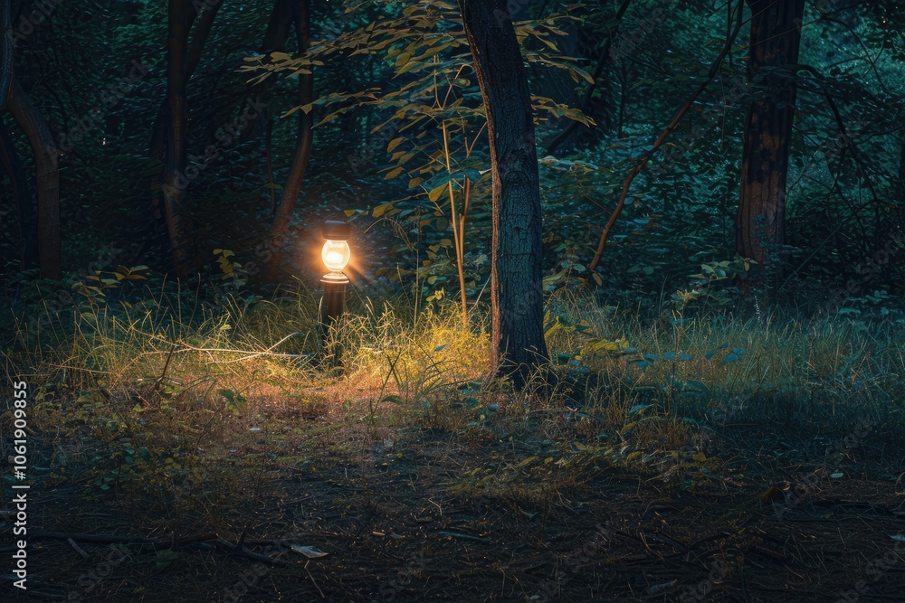 Illuminated Path Through a Dark Forest Illuminated Path Through a Dark Forest