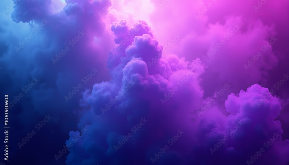 Fototapeta premium Electric smoke background with purple and pink clouds for dreamy atmospheric designs