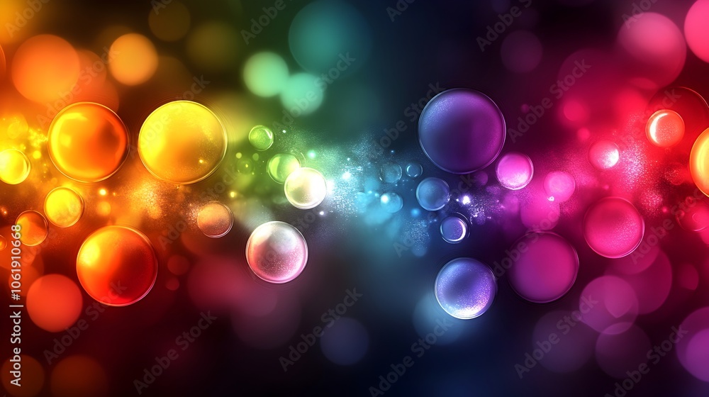 Obraz premium Captivating Colorful Spheres Illuminated Abstract Composition Creative Design Concept