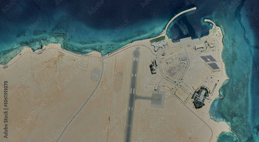 Qatar, Al-Yasat Island from a bird's eye view in the Persian Gulf Qatar, Al-Yasat Island from a bird's eye view in the Persian Gulf