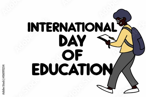  Illustration of International Day of Education on white background