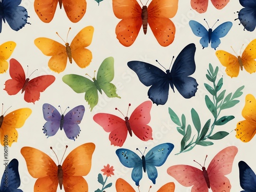 Watercolor Butterfly Pattern