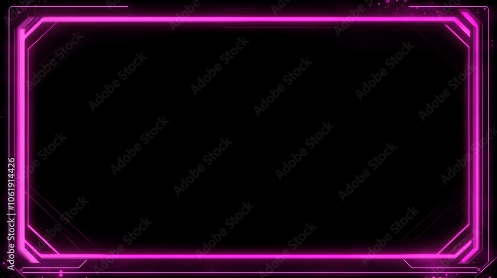 Luminous Neon Grid-Lined Frame with Glowing Particles Luminous Neon Grid-Lined Frame with Glowing Particles