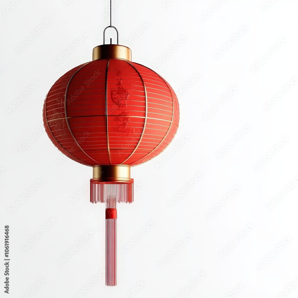 Isolated Red Lantern with Elegant Design Isolated Red Lantern with Elegant Design