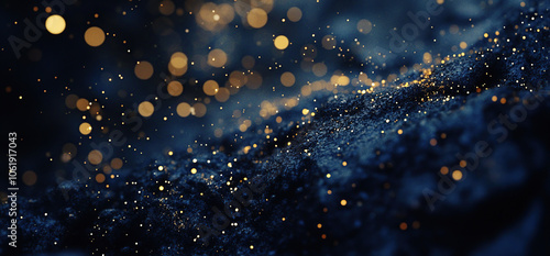Glittering Dust and Bokeh Effect on Dark Surface