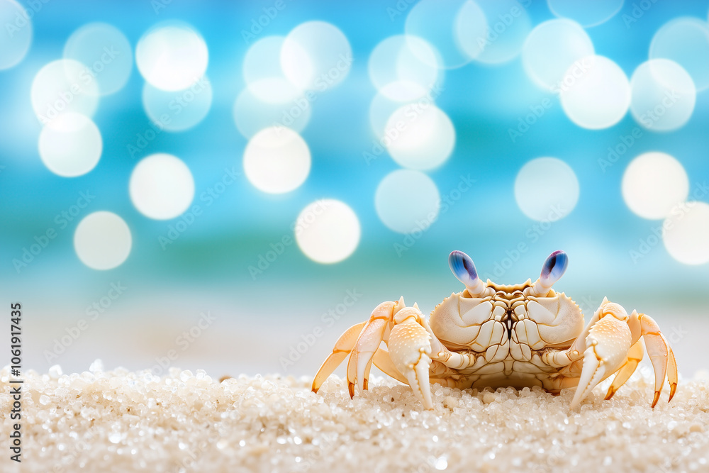 Crab on the Beach with Bokeh Background
