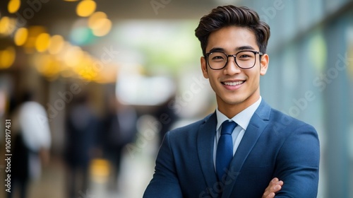 Wallpaper Mural Confident young businessman smiling at the camera. Torontodigital.ca