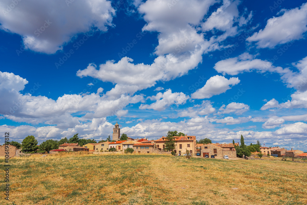 View on a sunny day in summertime of Medinaceli, a beautiful historic town in Spain View on a sunny day in summertime of Medinaceli, a beautiful historic town in Spain