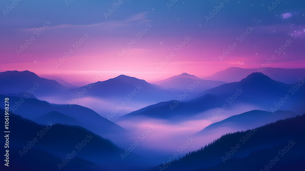 Moody abstract night landscape with mist. Moody abstract night landscape with mist.