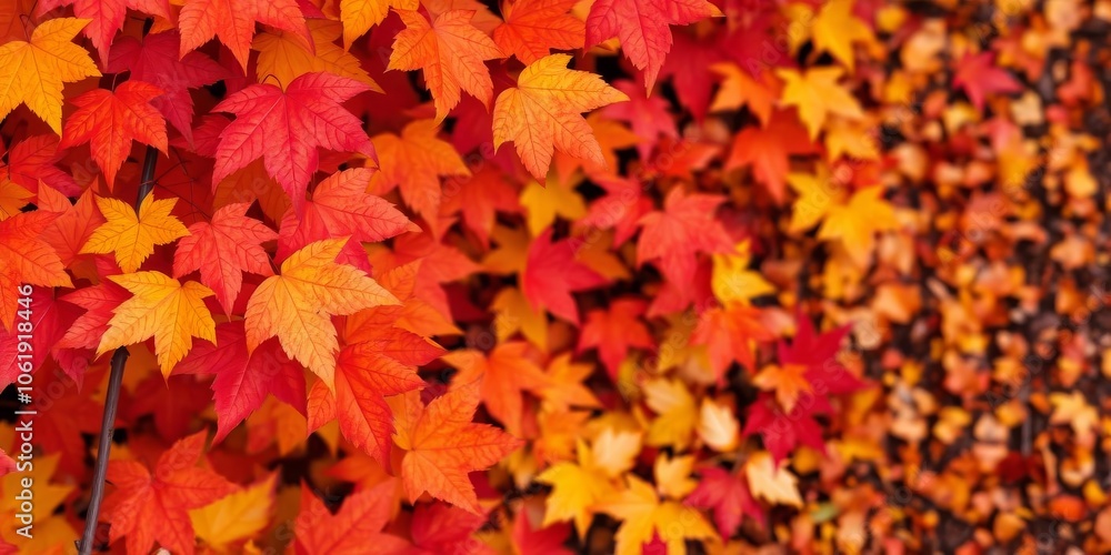 Beautiful autumn leaves in various shades of red, orange, and yellow covering the ground, creating a vibrant and cozy fall wallpaper, vibrant, patterns Beautiful autumn leaves in various shades of red, orange, and yellow covering the ground, creating a vibrant and cozy fall wallpaper, vibrant, patterns