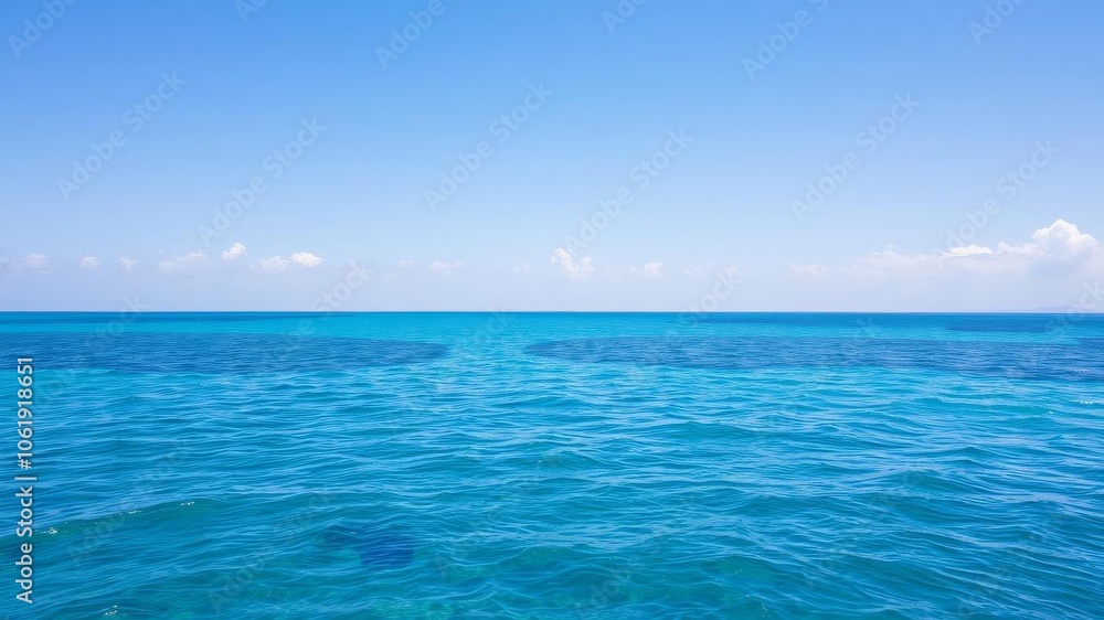 Beautiful ocean background with clear blue water and a cloudless sky, perfect for adding text or graphics, beauty, sea Beautiful ocean background with clear blue water and a cloudless sky, perfect for adding text or graphics, beauty, sea