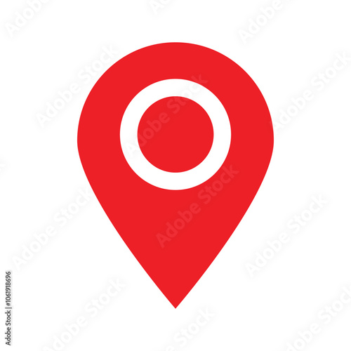 Red pin marker with white circle isolated on white background. Location map icon. Location pin Free Download Red pin marker with white circle isolated on white background. Location map icon. Location pin - GFXLoad