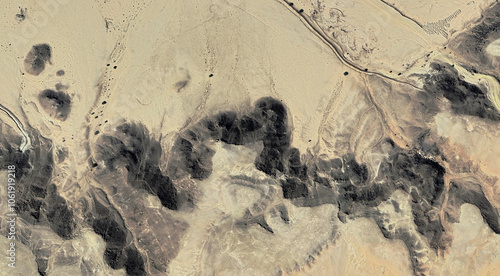 Wallpaper Mural The landscape of the sandy desert in Qatar from a bird's eye view Torontodigital.ca