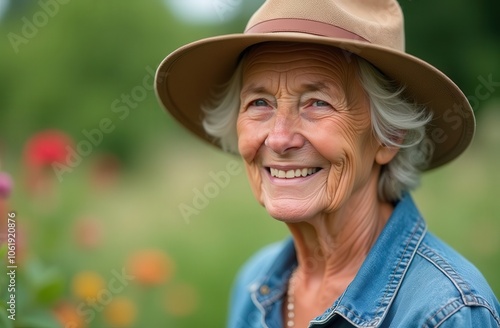 Portrait of a grandmother-gardener