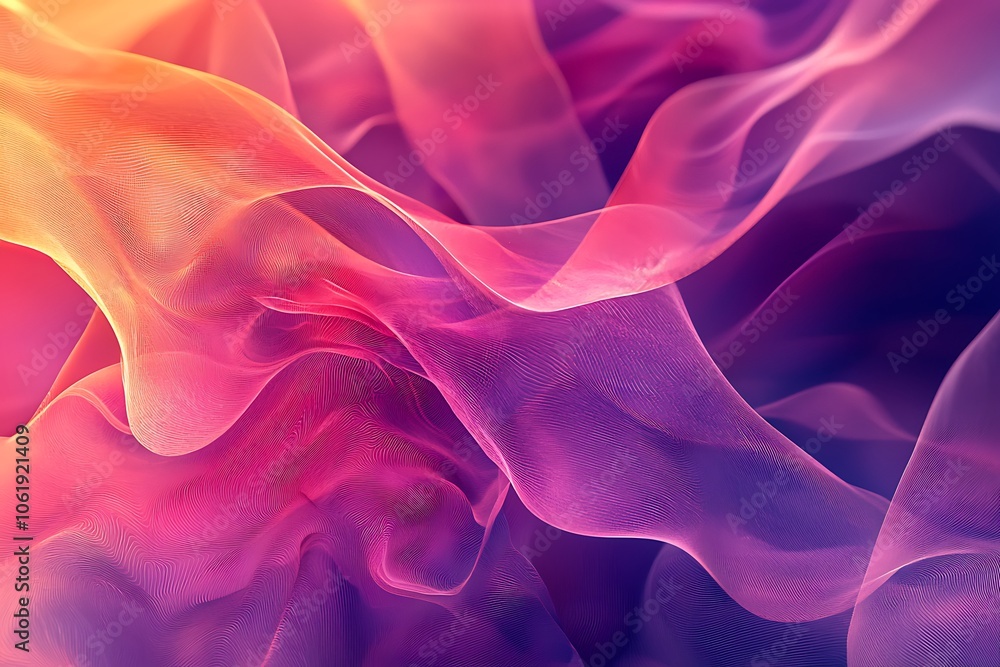Obraz premium Dynamic Abstract Composition with Flowing Shapes in Pink and Purple, Designed to Inspire Creativity