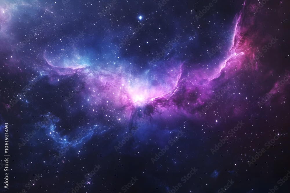 Fototapeta premium colorful nebula, deep space and cosmic clouds in galaxy with star cluster representing universe beauty and interstellar astronomy