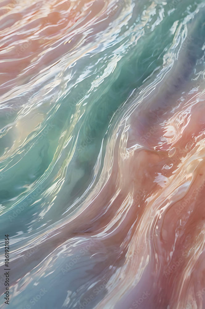 Fototapeta premium A calming abstract background featuring soft waves of pastel colors blending into each other, creating a soothing atmosphere perfect for a relaxation or wellness theme.