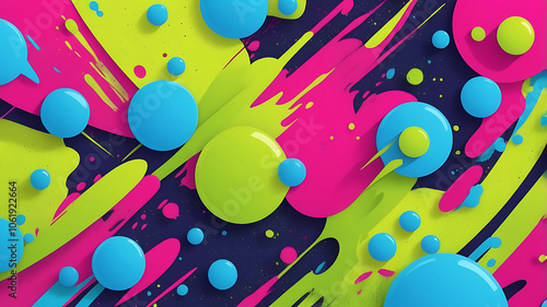 Pop Art-Inspired Abstract Background with Bold Colors and Halftone Textures