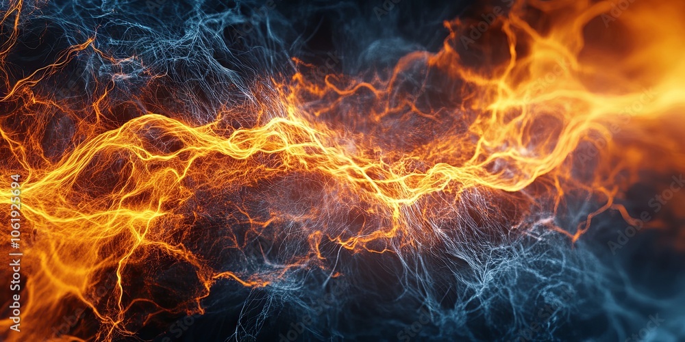 Abstract Fire and Ice: Glowing Lines and Energy Flow Abstract Fire and Ice: Glowing Lines and Energy Flow