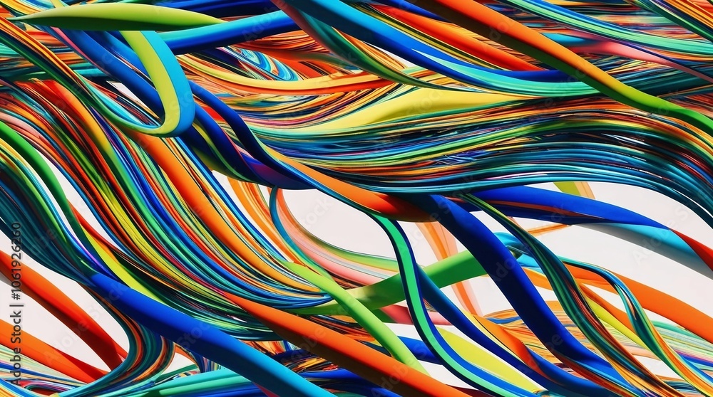 Dynamic flowing ribbons in vibrant colors abstract digital art Dynamic flowing ribbons in vibrant colors abstract digital art