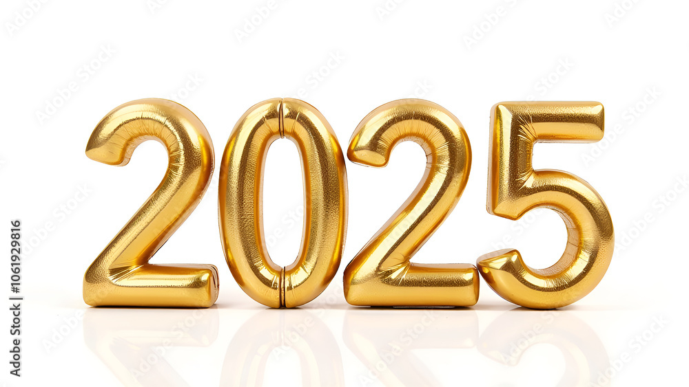 Celebrating the New Year 2025. Balls made of gold foil. Greeting card. Happy New Year. Selective focusing. Blurred background. Celebrating the New Year 2025. Balls made of gold foil. Greeting card. Happy New Year. Selective focusing. Blurred background.