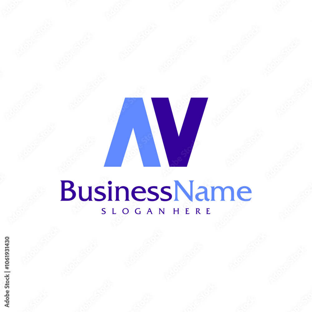 Modern letter AV logo design vector. Creative A V N logo concepts template Modern letter AV logo design vector. Creative A V N logo concepts template