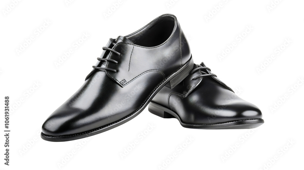 Stylish black leather shoes modern fashion for men, classic design casual wear formal occasions, isolated on a white background, showcasing elegance style and comfort in footwear Stylish black leather shoes modern fashion for men, classic design casual wear formal occasions, isolated on a white background, showcasing elegance style and comfort in footwear