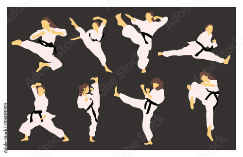 taekwondo athlete element vector illustration
