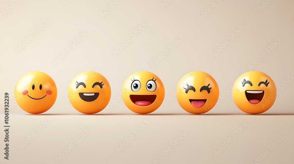 Eye-catching realistic emoji designs reflecting popular culture and trends image Eye-catching realistic emoji designs reflecting popular culture and trends image