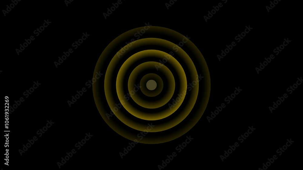 Glowing radio wave icon animation, black background Glowing radio wave icon animation, black background