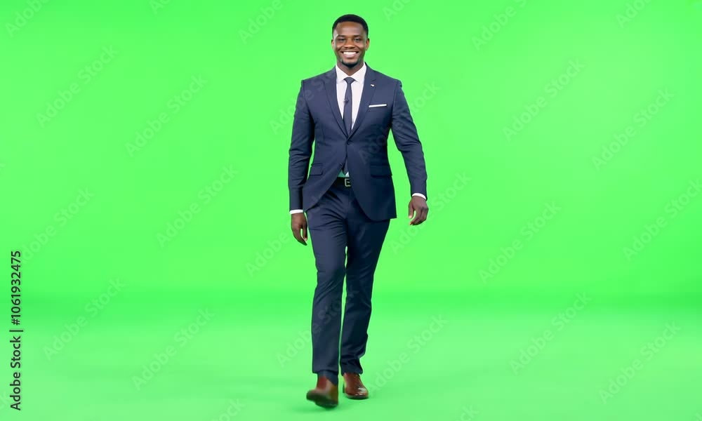 Young successful and happy man walking in green screen background Young successful and happy man walking in green screen background