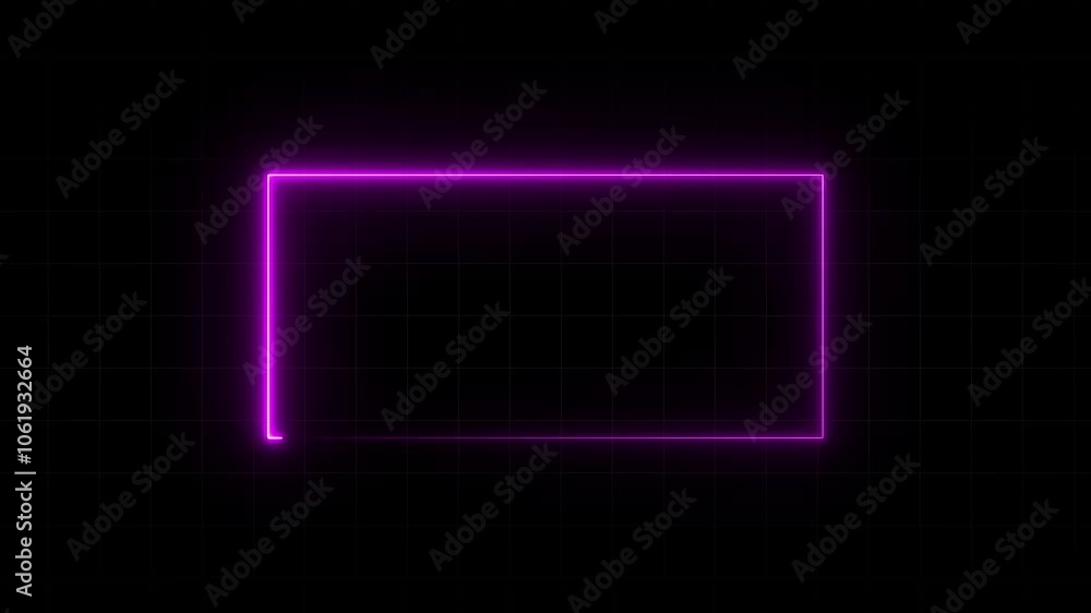 Abstract Neon Rectangle Frame Animation -4k video. Abstract Neon Rectangle Frame Animation -4k video.