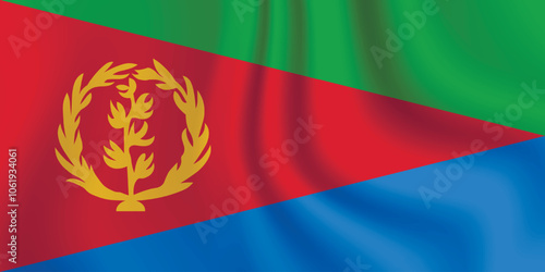 Flag of Eritrea. Eritrean national symbol in official colors. Template icon. Abstract vector background