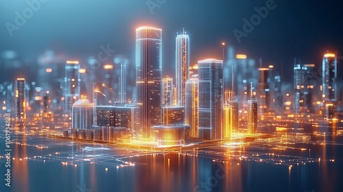 Wallpaper Mural Smart City of the Future: Advanced Technology, Urban Networks, and Connected Living for Modern City Infrastructure and Sustainable Growth Torontodigital.ca