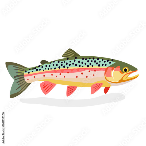 brown trout fish vector illustration