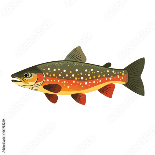 brown trout fish vector illustration