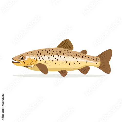 brown trout fish vector illustration