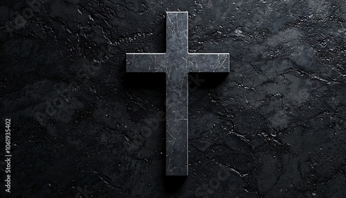Minimalist Cross: A black background featuring a simple white cross.