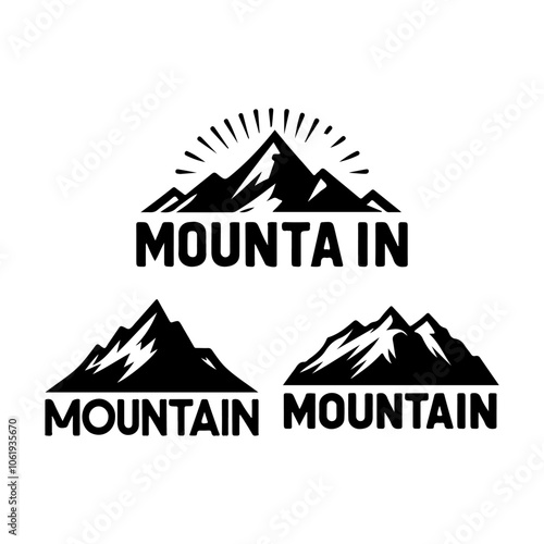 Mountain logo shape silhouette vector. Mountain icon logo vector for adventure outdoor illustration