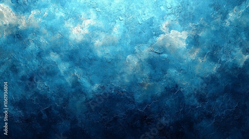 An abstract blue texture resembling water or sky with soft, cloud-like formations.