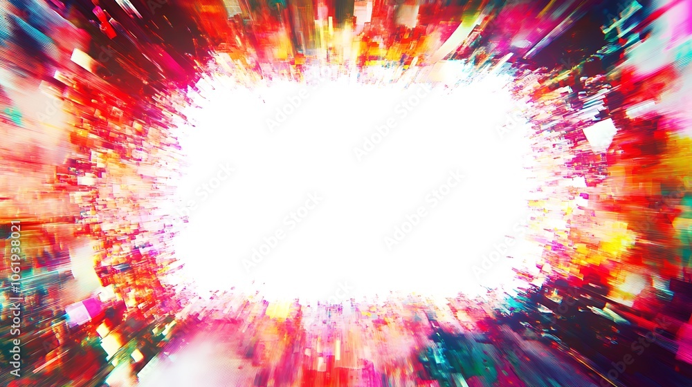 Abstract colorful burst with white center. Abstract colorful burst with white center.