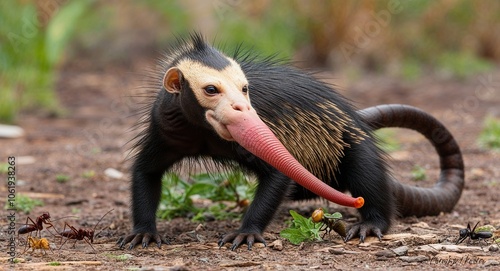 Anteater licking up insects  photo