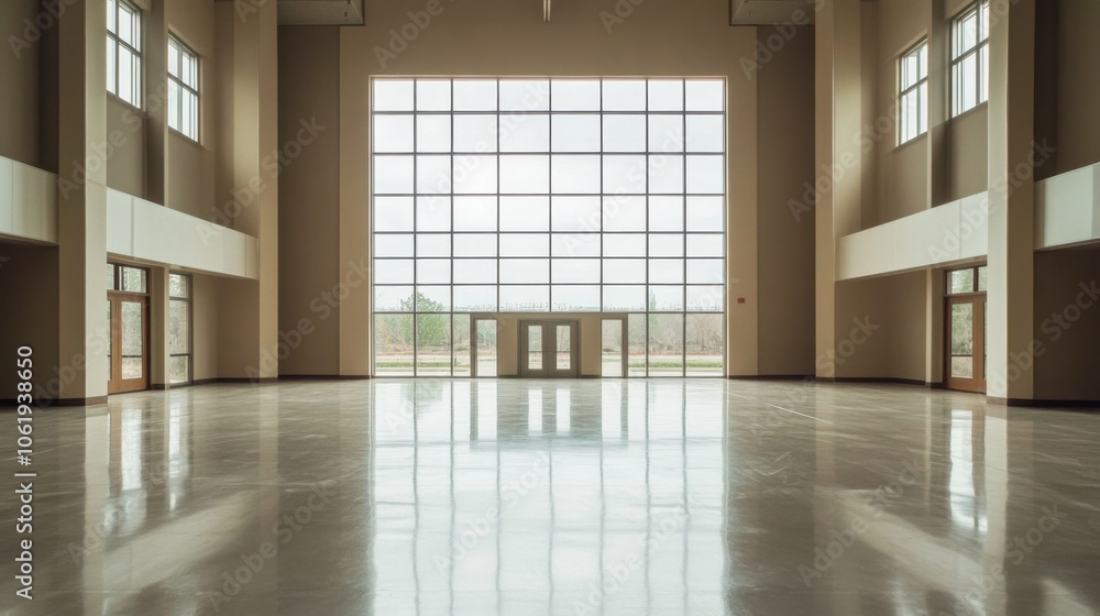 Spacious Modern Interior with Large Windows Spacious Modern Interior with Large Windows