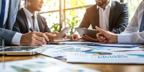 business formal meeting conference discussion with coworker shareholder or client concentrate private ideas created by ai