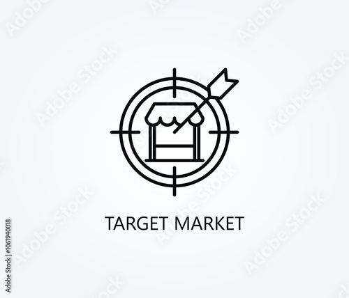  Target Market Vector, Icon Or Logo Sign Symbol Illustration 