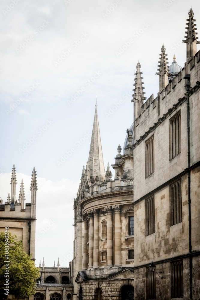 Fototapeta premium Historic Oxford University architecture with spires.