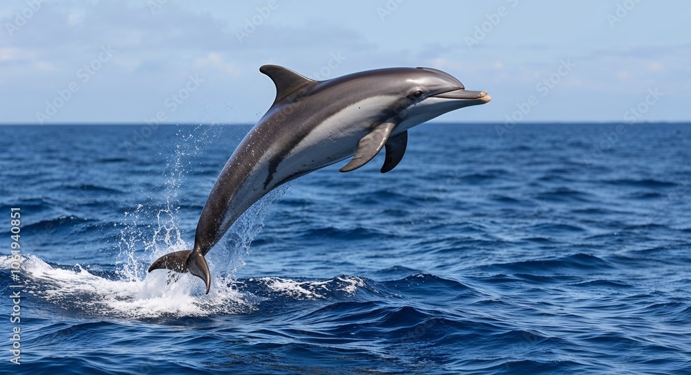Fototapeta premium Delfin wyskakujący z oceanu 