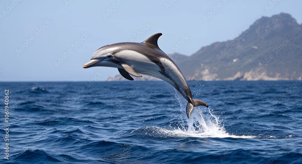 Fototapeta premium Dolphin jumping out of the ocean