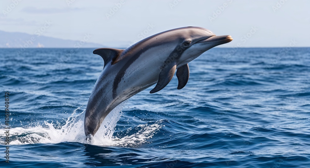 Fototapeta premium Dolphin jumping out of the ocean 